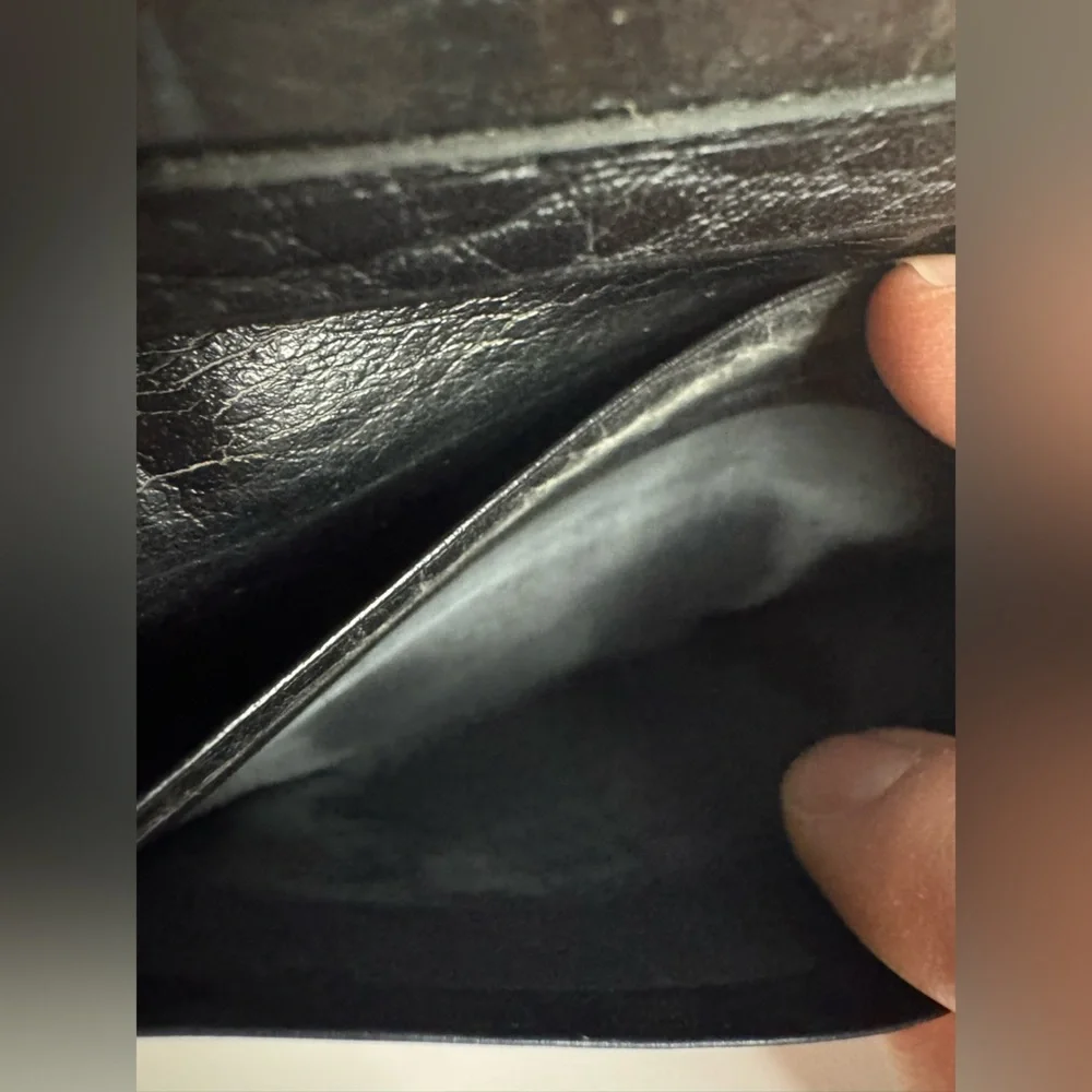 💖#176 Burberrys Vintage Black Leather Bifold ID Card Holder Wallet - Picture 9 of 14